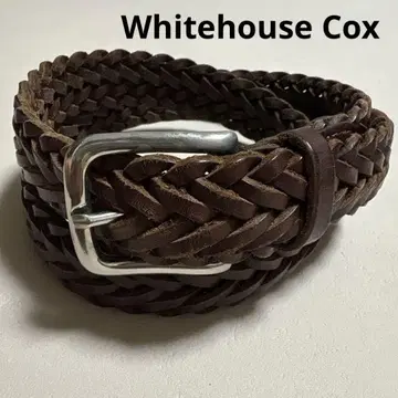 Whitehouse Cox / 화이트하우스콕스 가죽 메쉬 벨트 브라운
