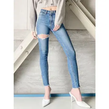 GYDA 제이다 M/W HEM ZIP 스키니 데님 팬츠 XS