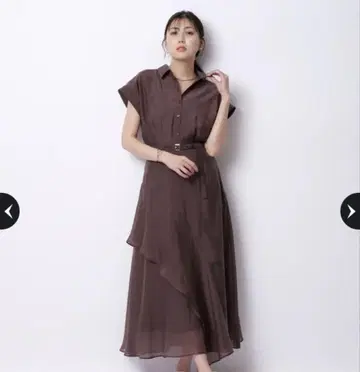 Mystrada 반팔 시어 셔츠 원피스