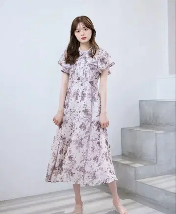 안미르 플라워 프릴 턱 원피스