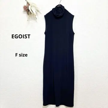 에고이스트 EGOIST 원피스 슬리브리스 터틀넥 네이비