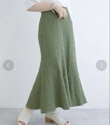 w closet 플레어 롱 스커트 그린