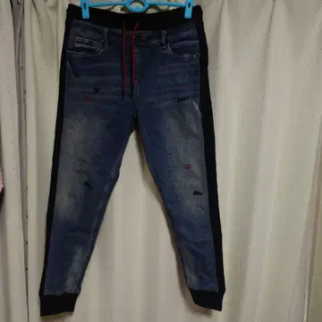 새상품급 Desigual 데님 밑단 조임 팬츠