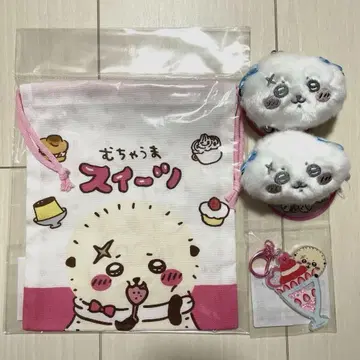 치이카와 (먼작귀) 랏코 스위츠 바스락 복조리 미니 가마구치 파우치 리본