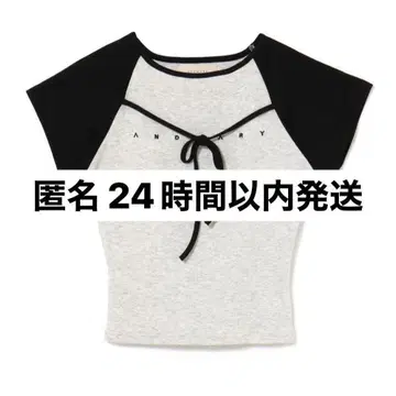 andmary Alma ribbon tops gray 그레이