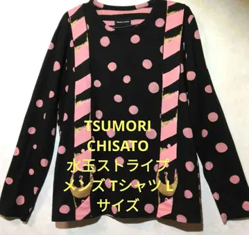 TSUMORI CHISATO 도트 스트라이프 남성용 티셔츠 L 사이즈