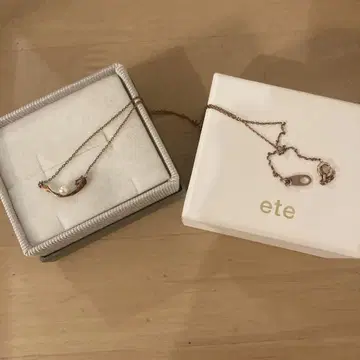 ete K10 진주 목걸이 로즈 골드