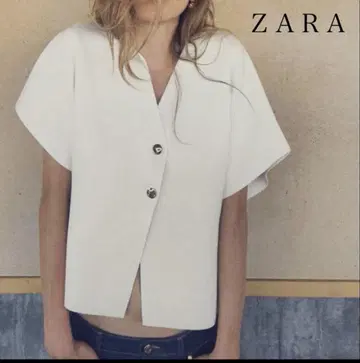 ZARA 플레인 니트 반팔 가디건