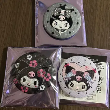 이온 한정판 Kuromi 20주년 시크릿 자수 캔뱃지 3개 세트