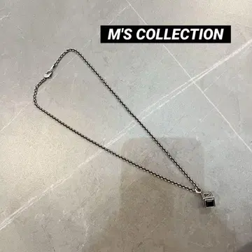 M'S COLLECTION 실버 925 목걸이 큐브 블루