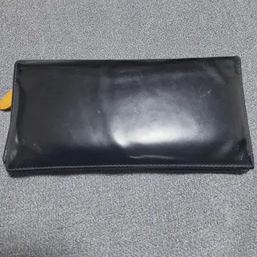 블랙 가죽 장지갑 카드 포켓 6개