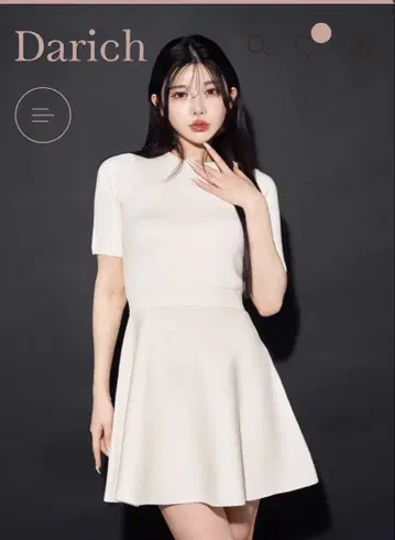 DD 로고 플레어 니트 미니 원피스 darich 다리치 블랙