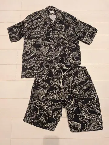 Schott 하와이안 셔츠 셋업 BLACK L 사이즈