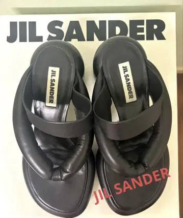 JIL SANDER 질 샌더 블록 힐 플립플랍 38