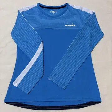 diadora 스트라이프 긴팔 티셔츠 파랑 테니스웨어