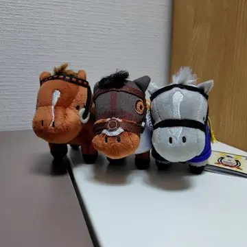 서러브레드 컬렉션 마스코트 볼체인 봉제 인형 말 의류 3세트