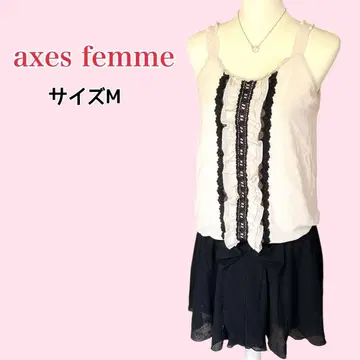 axes femme 원피스 프릴 리본 레이스 도킹 M