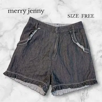 메리제니 데님 숏 팬츠 프릴 디자인 캐주얼 달콤쌉싸름한 믹스 F