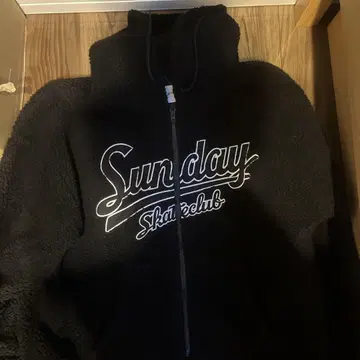 SUNDAY SKATE CLUB 플리스 자켓 블랙