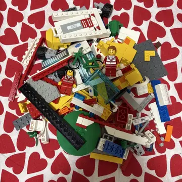 LEGO 레고 블록 피규어 2개와 자전거 포함 컬러풀 블록