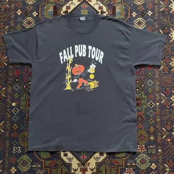 90s 티셔츠 프린트 양면 FALL PUB TOUR 블랙 싱글