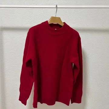 무인양품 Labo 24AW 융모 울 모크넥 스웨터 레드 M