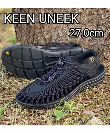 [미사용에 가까움] KEEN UNEEK 샌들 올블랙 27.0cm