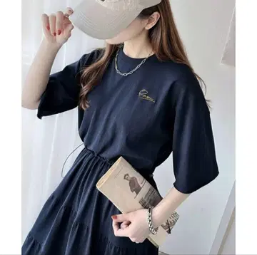 클래식 엘프 가슴 자수 드로스트 티어드 원피스
