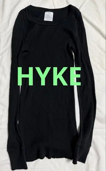 새상품급 hyke 롱 슬리브 리브 탑 블랙 검정 긴팔