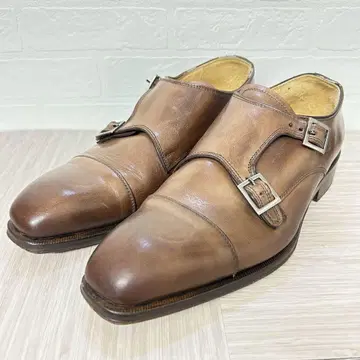 더블 몽크 스트레이트 팁 천연 가죽 이탈리아제 25cm 브라운