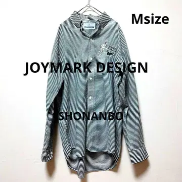 조이 마크 디자인 블루 트래디셔널 SHONANBO 버튼 셔츠 M
