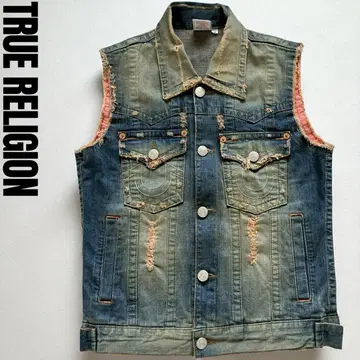 새상품급 00s TRUE RELIGION L 상당 굿 페이드 데님 자켓