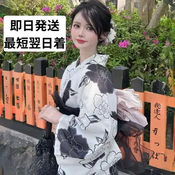 어른 모던! 모노톤 꽃무늬 유카타 세트