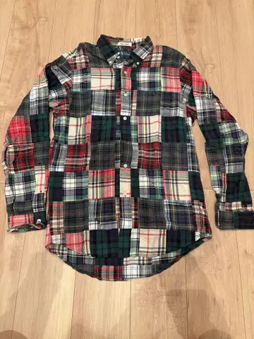 Ralph Lauren 체크 무늬 패치워크 긴팔 셔츠 M