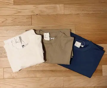 UNIQLO U 에어리즘 코튼 오버사이즈 T셔츠 (5부 소매) 3매 세트