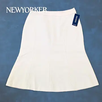 택 포함 새상품 NEWYORKER 미 라인 스커트 베이지 11호 L 상당