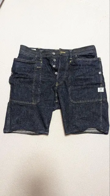 SASSAFRAS 데님 숏 팬츠 M 폴 리프