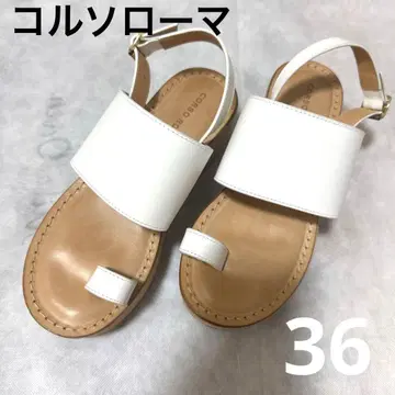 새상품급 CORSO ROMA 9 코르소 로마 통굽 샌들 화이트 36