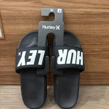새상품 HURLEY 블랙 슬라이드 샌들 26cm 블랙