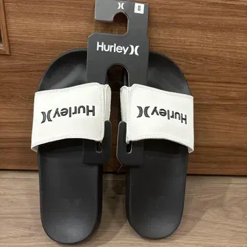 Hurley 비치 샌들 사이즈 8 화이트/블랙