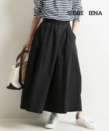 SLOBE IENA 롱 스커트 랜덤 턱 손세탁 가능 볼륨 플레어