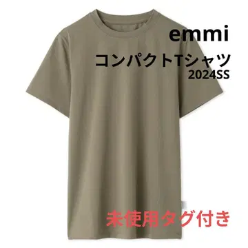 미사용 새상품 emmi 컴팩트 티셔츠 반팔 모카 프리