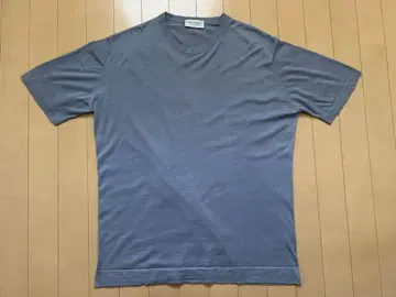JOHN SMEDLEY 니트 T셔츠 코튼 L 블루 그레이