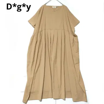 D*g*y 데코 컴퍼니 원피스 반팔 턱 여유로운 베이지 맥시