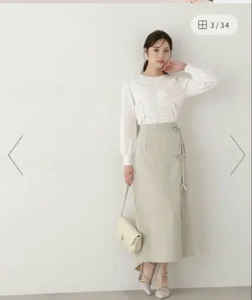 택 포함 새상품 프로포션 바디 드레싱 리본 랩스커트 카키