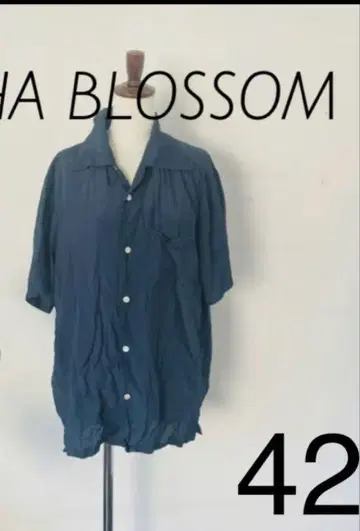Aloha Blossom 네이비 반팔 셔츠 42