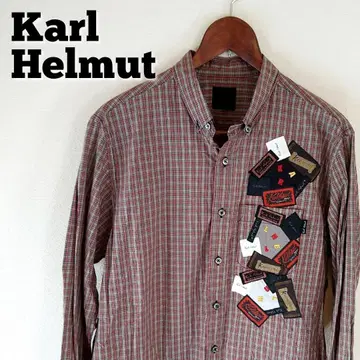 Karl Helmut 일본제 복수 택 새상품급 L 체크 칼 헬무트