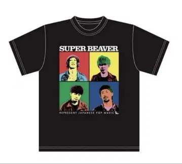SUPER BEAVER 팝 아트 티셔츠 블랙 XL 미개봉 새상품