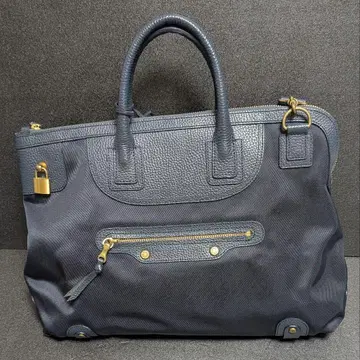 TOFF&LOADSTONE 네이비 토트백 가죽과 나일론