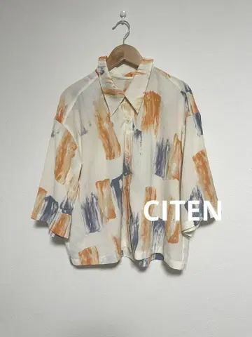 CITEN 유나이티드 애로우즈 워터 컬러 프린트 박스 셔츠